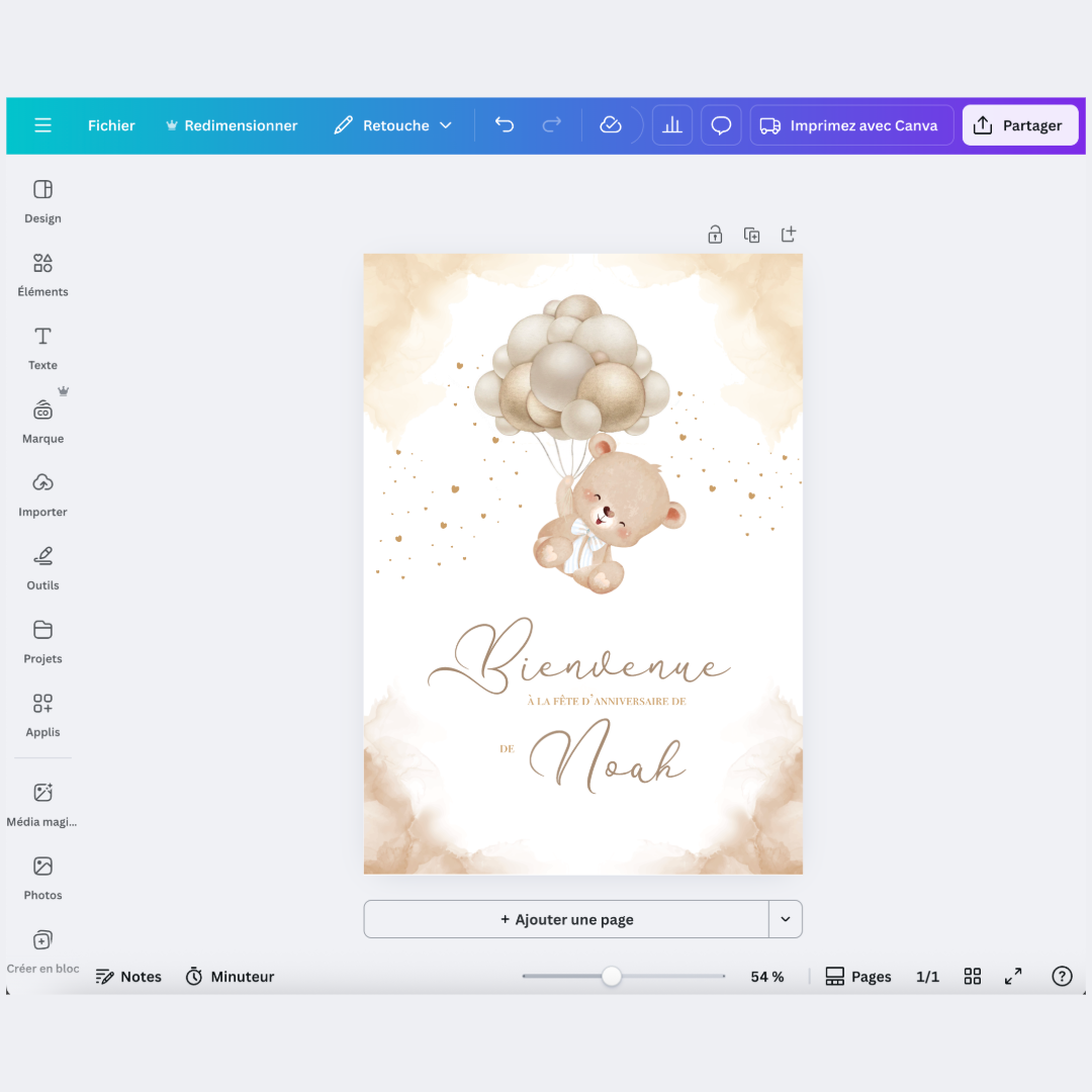 Panneau de bienvenue Teddy bear nude