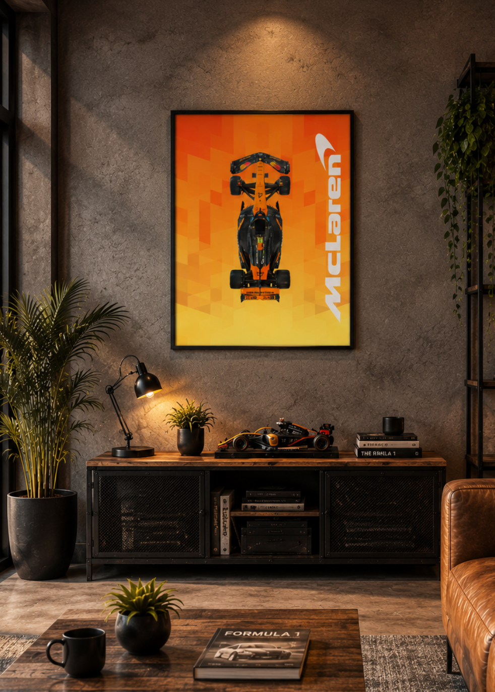 Affiche LEGO® Formula 1 McLaren personnalisée + système de fixation mural