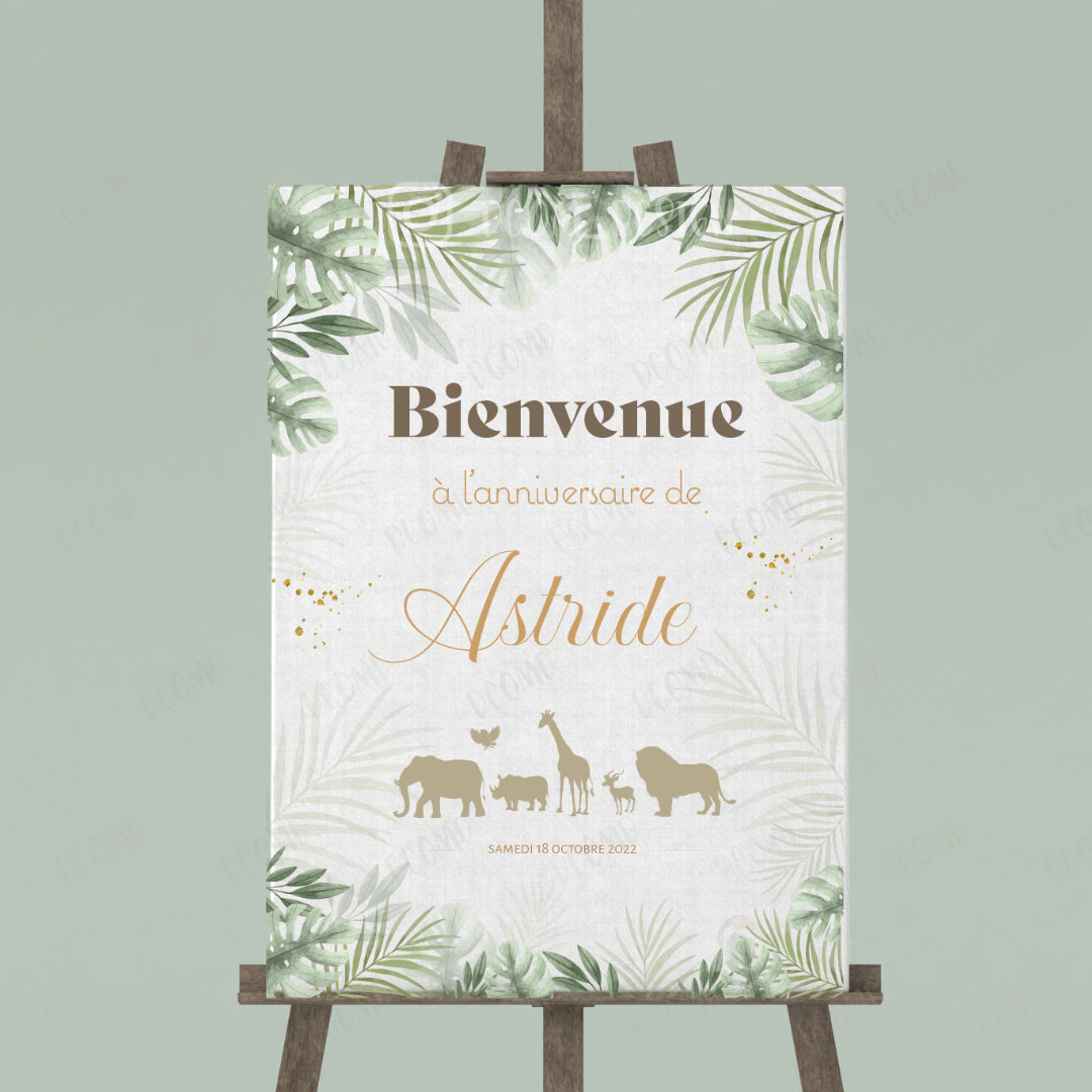 Panneau de bienvenue jungle