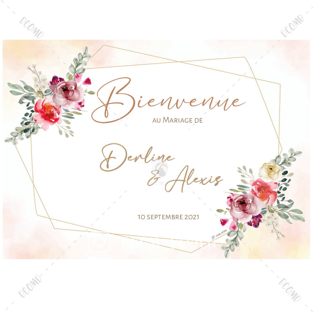 Panneau de bienvenue Fleuri