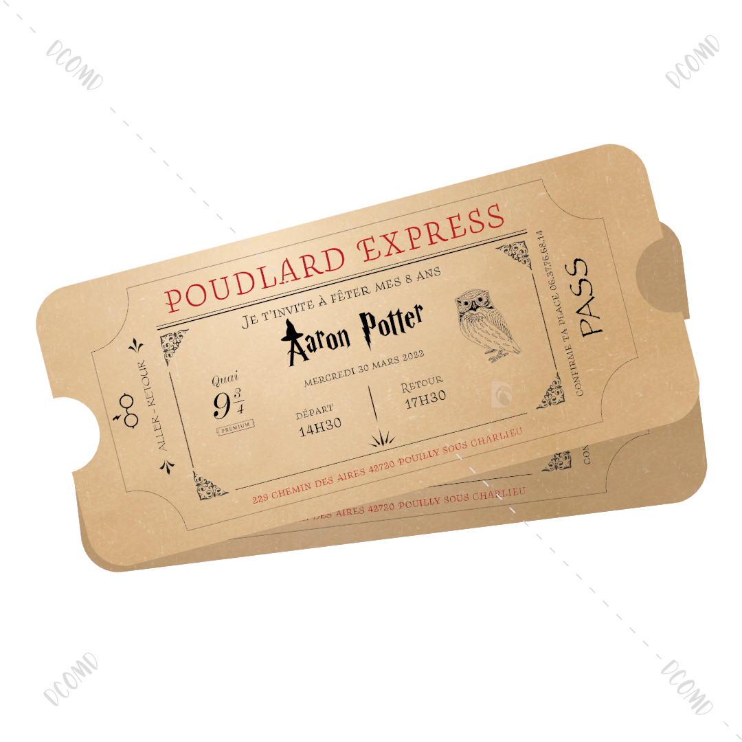 Invitation Anniversaire Harry Potter - TEMPLATE CANVA