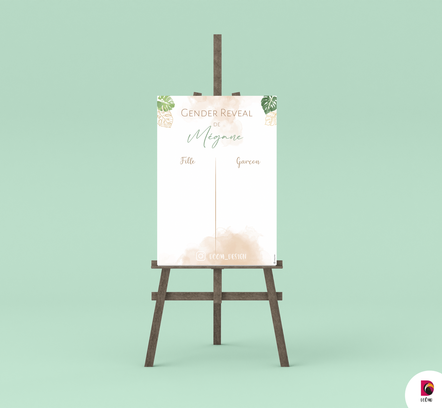 Affiche de votes Gender Reveal | Fille ou Garçon