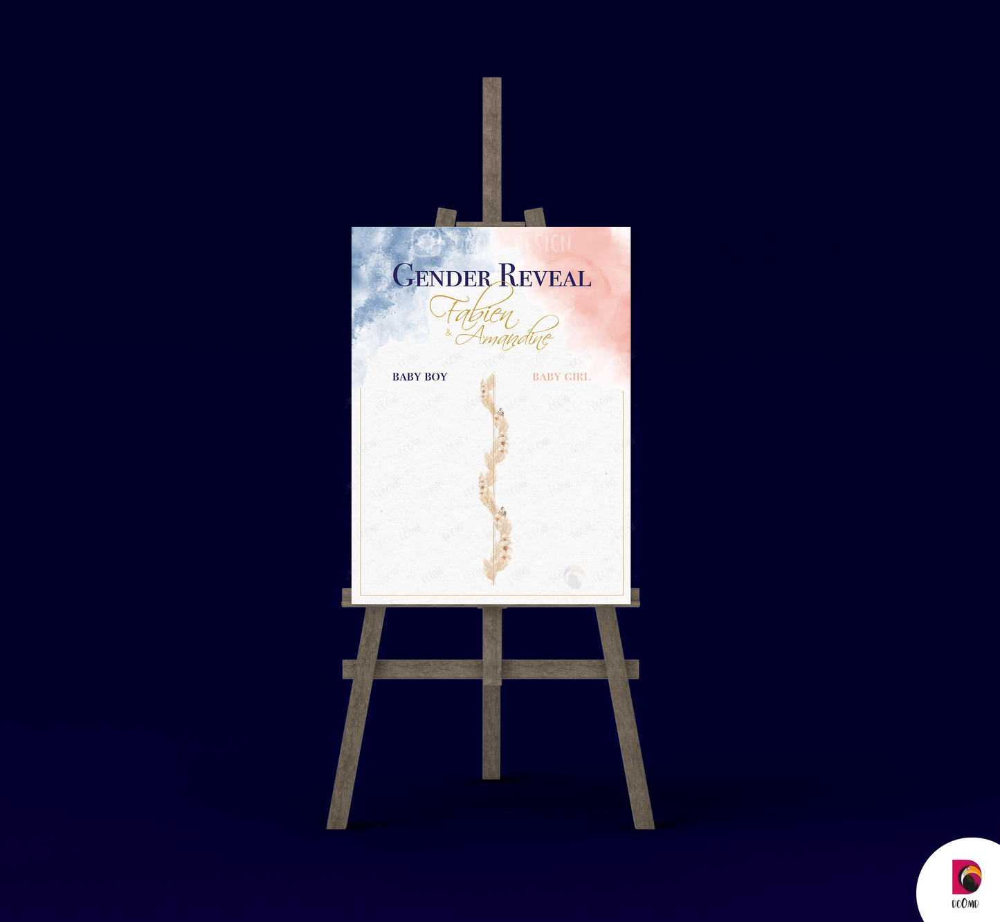 Gender Reveal - Affiche pronostics fille/garçon