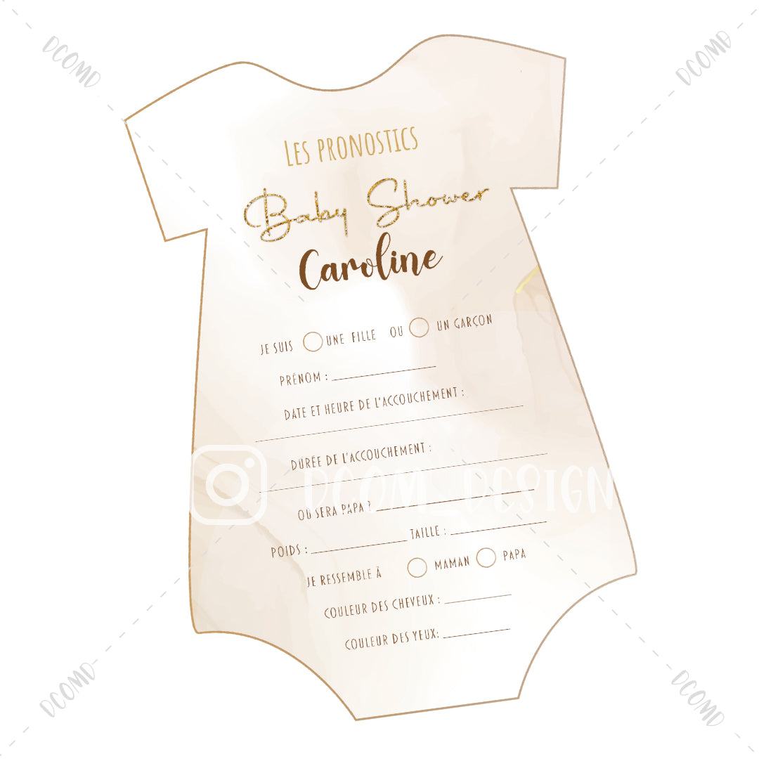 Babyshower - Jeu pronostic - nude