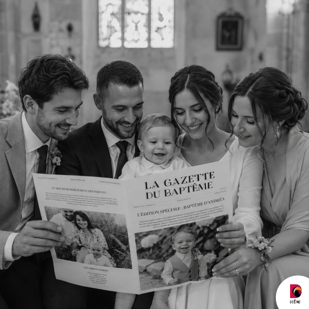 Gazette Baptême Personnalisable – Modèle Canva à Télécharger et Imprimer