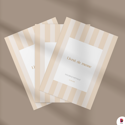 Livret de messe mariage Brown personnalisé