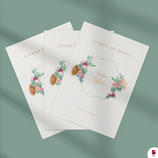 Livret de Messe Mariage - Champêtre fleuri