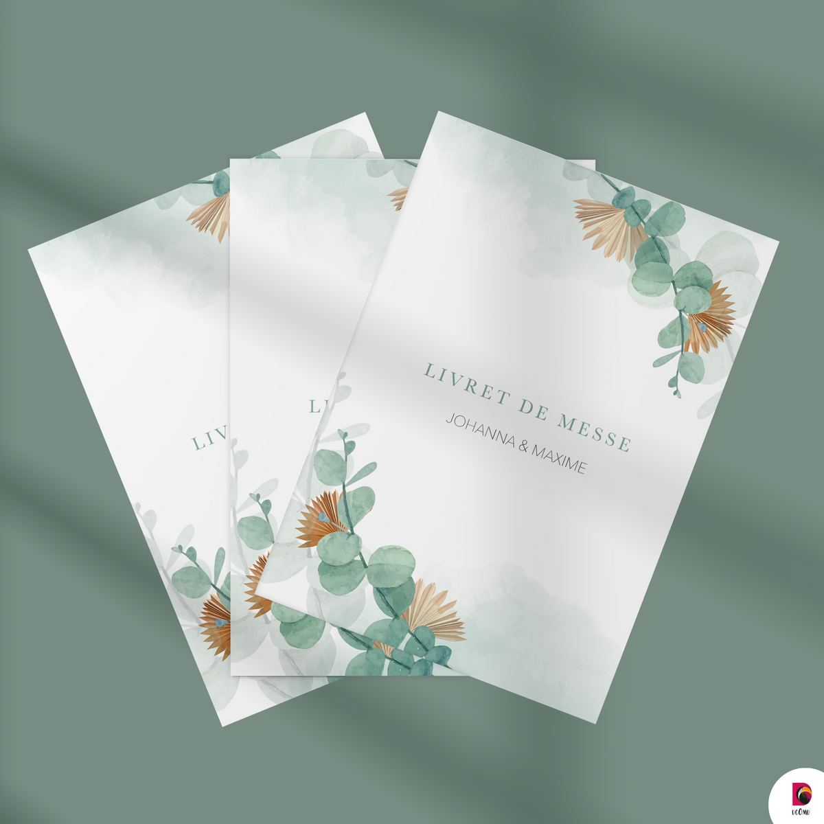 Livret de Messe Mariage - Eucalyptus et pampa