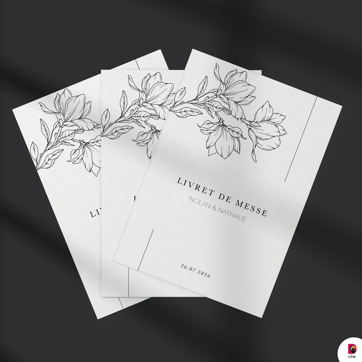Livret de Messe Mariage - Noir élégant