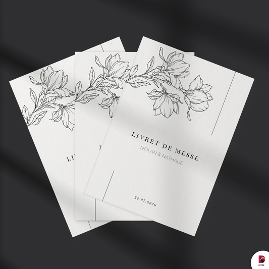 Livret de Messe Mariage - Noir élégant