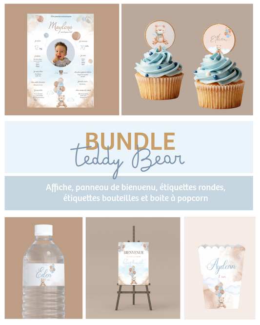 Bundle - Teddy Bear bleu & chocolat