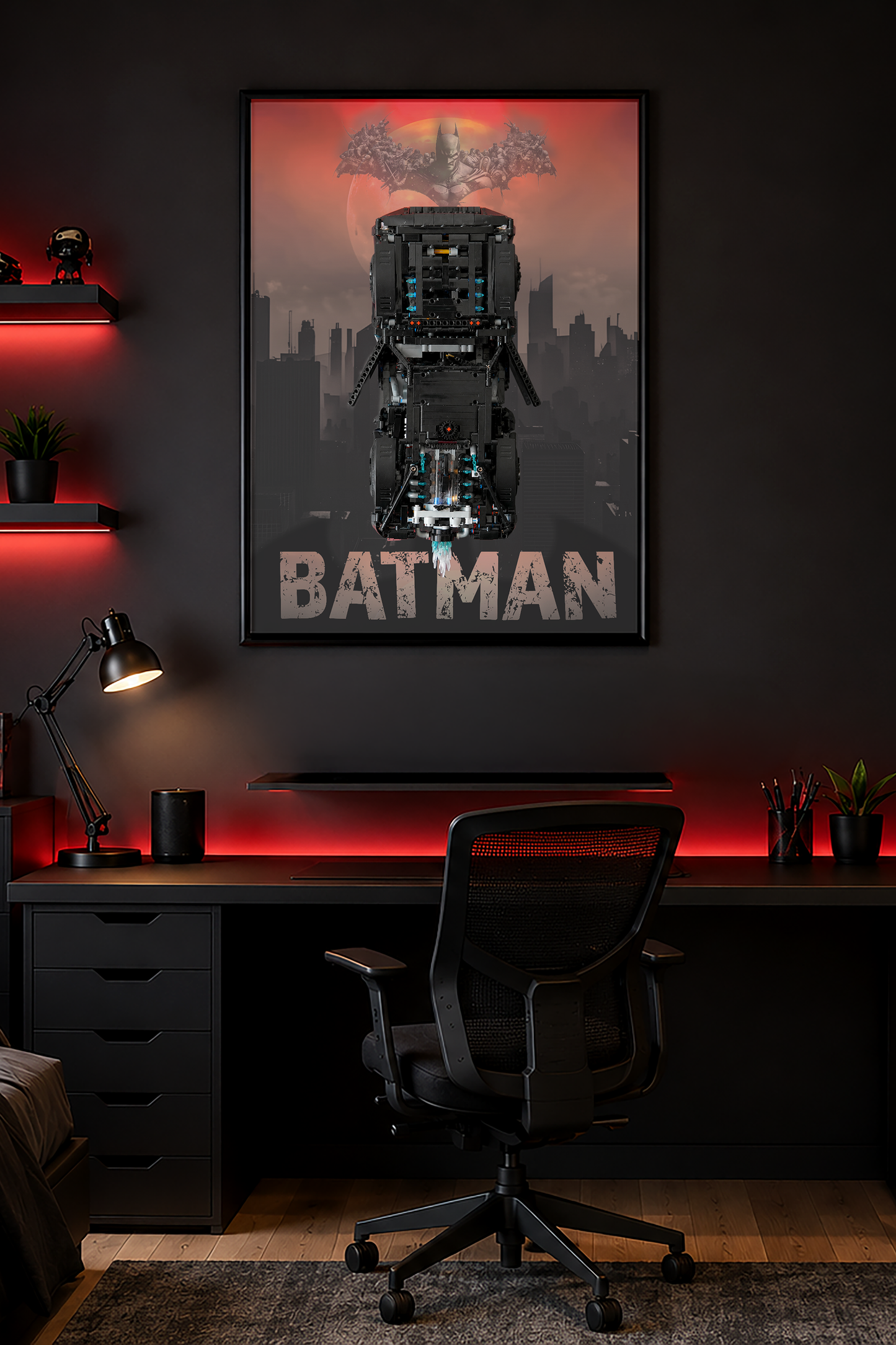 Affiche LEGO® Batman personnalisée + système de fixation mural
