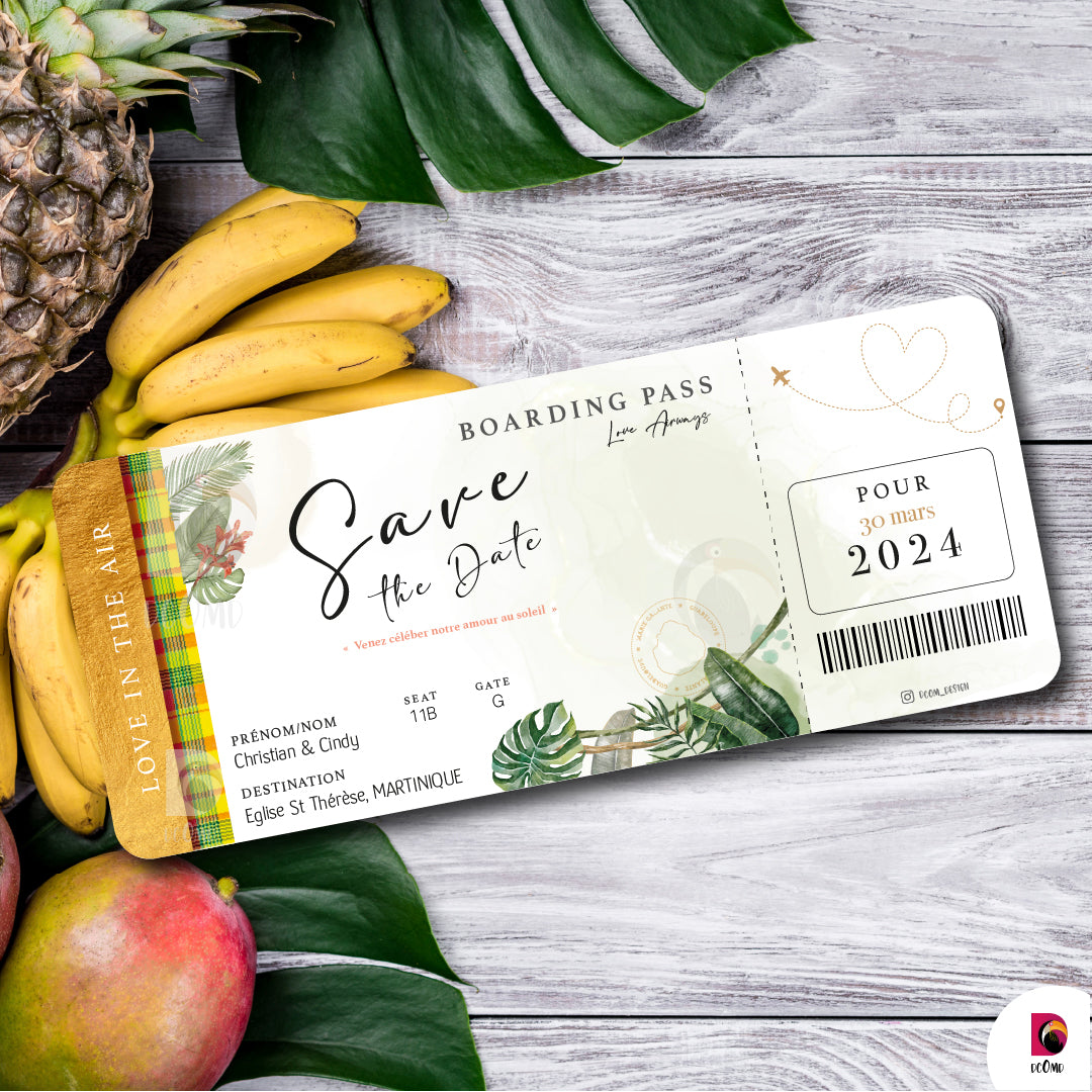 Mariage - invitation Boarding Pass