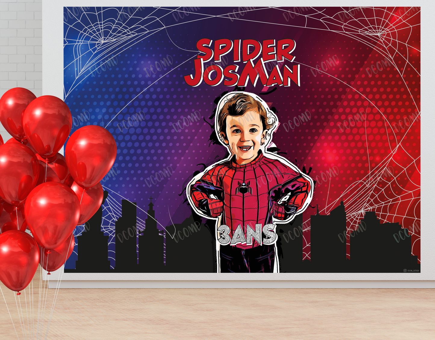 Anniversaire - Backdrop - Spider man